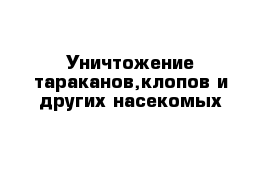 Уничтожение тараканов,клопов и других насекомых